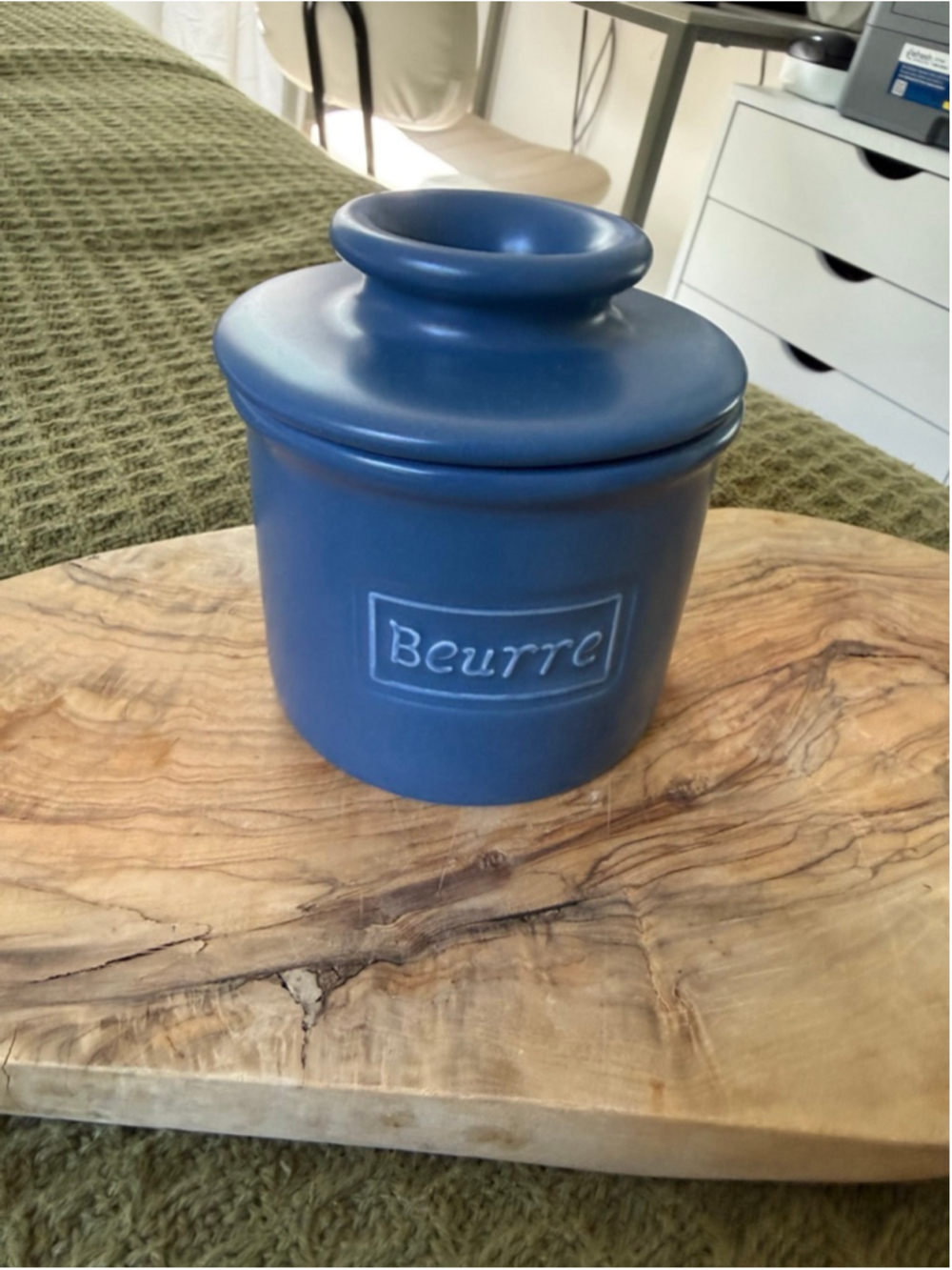 Butter Bell Blue Ceramic Butter Crock One Size